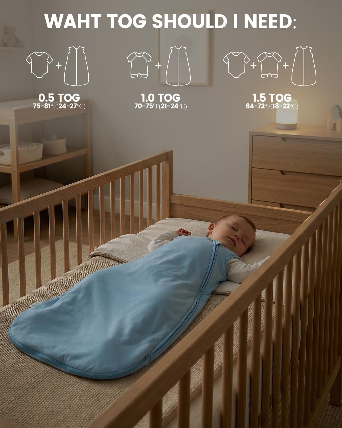 Thumbnail 3 de WYTbaby 2 Pack Baby Sleeping Bag – 0.5/1/1.5 TOG, 100% Cotton wearable blanket for 0–24 months