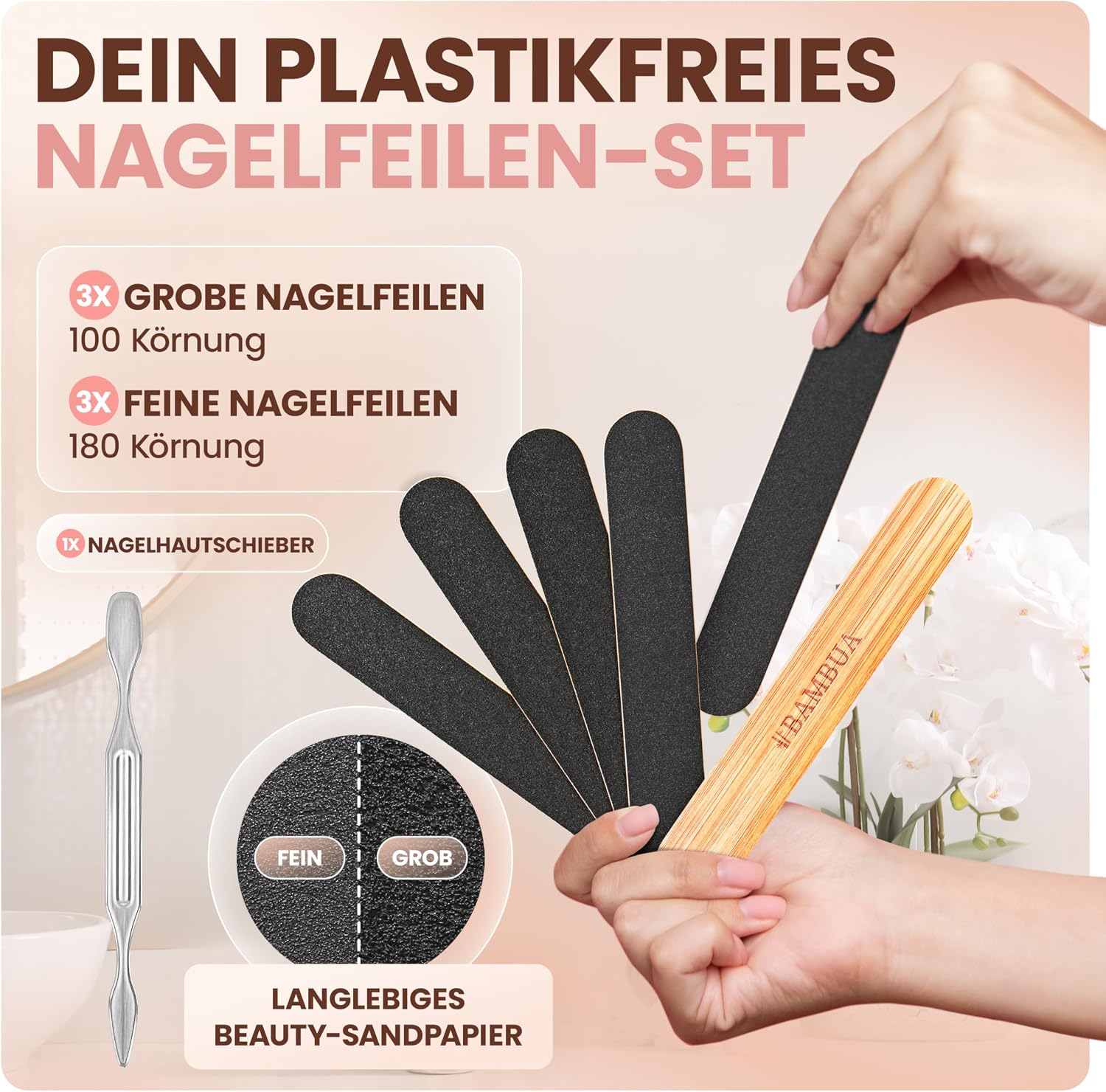 Thumbnail 1 de BAMBUA Nagelfeile Set 100/180