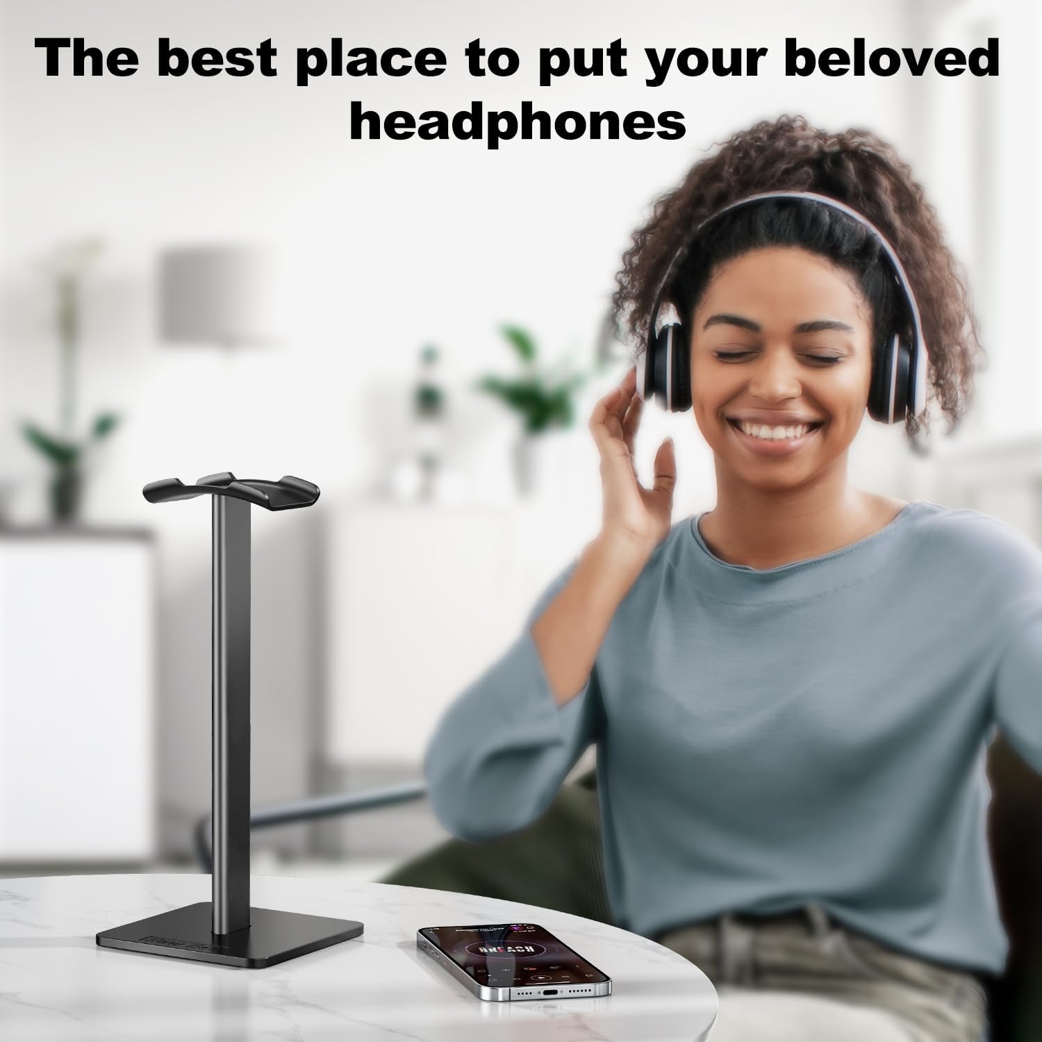 Detalle de New Bee Headphone Stand – Universal Aluminium Headset Holder