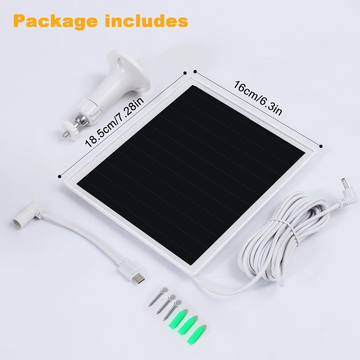 Thumbnail 6 de Solar Panel Charger for Ring Camera Battery (IP66 Waterproof, 5V 6W Fast Charging)