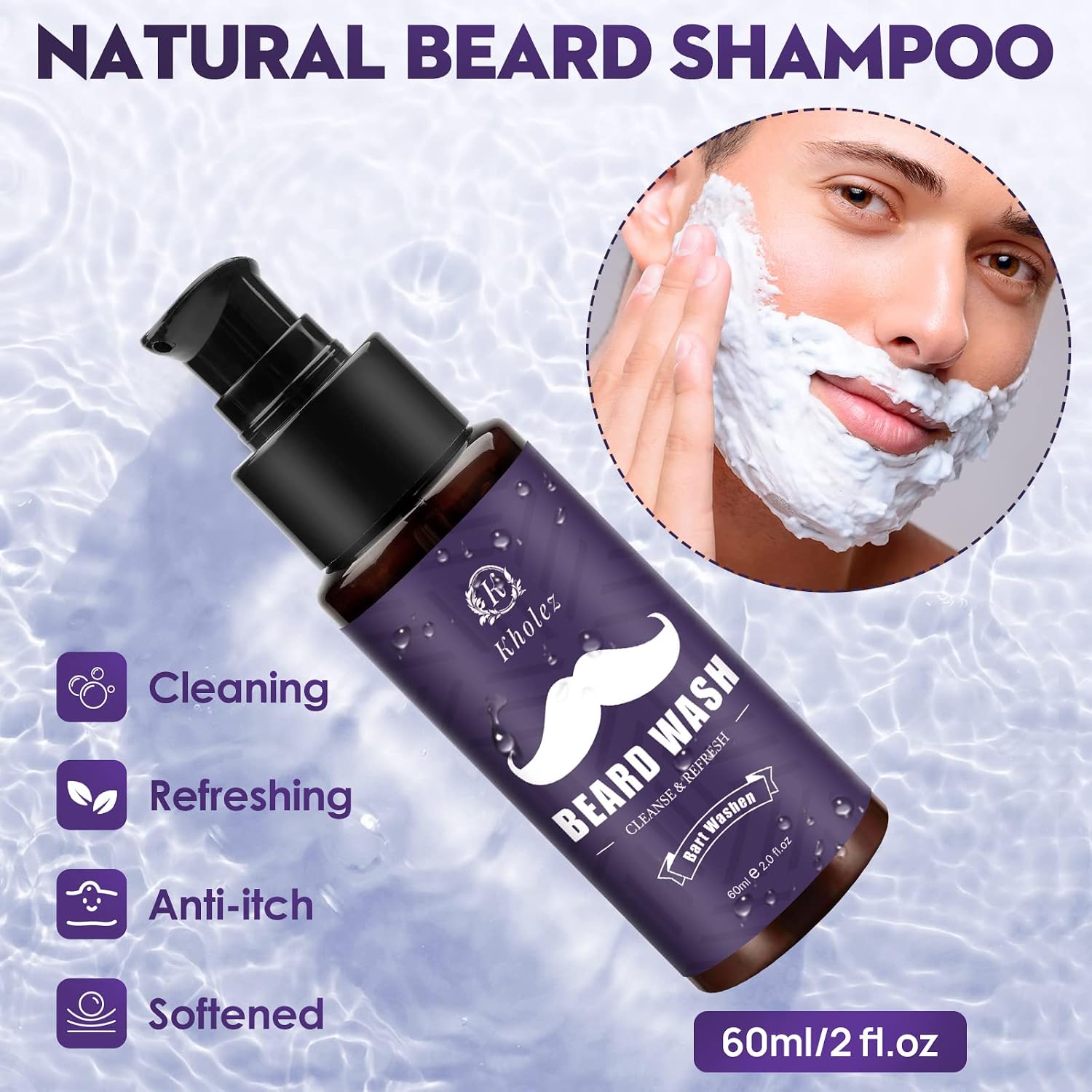 Thumbnail 2 de KHOLEZ OKN-0022 baardverzorgingsset met olie, shampoo en trimtools