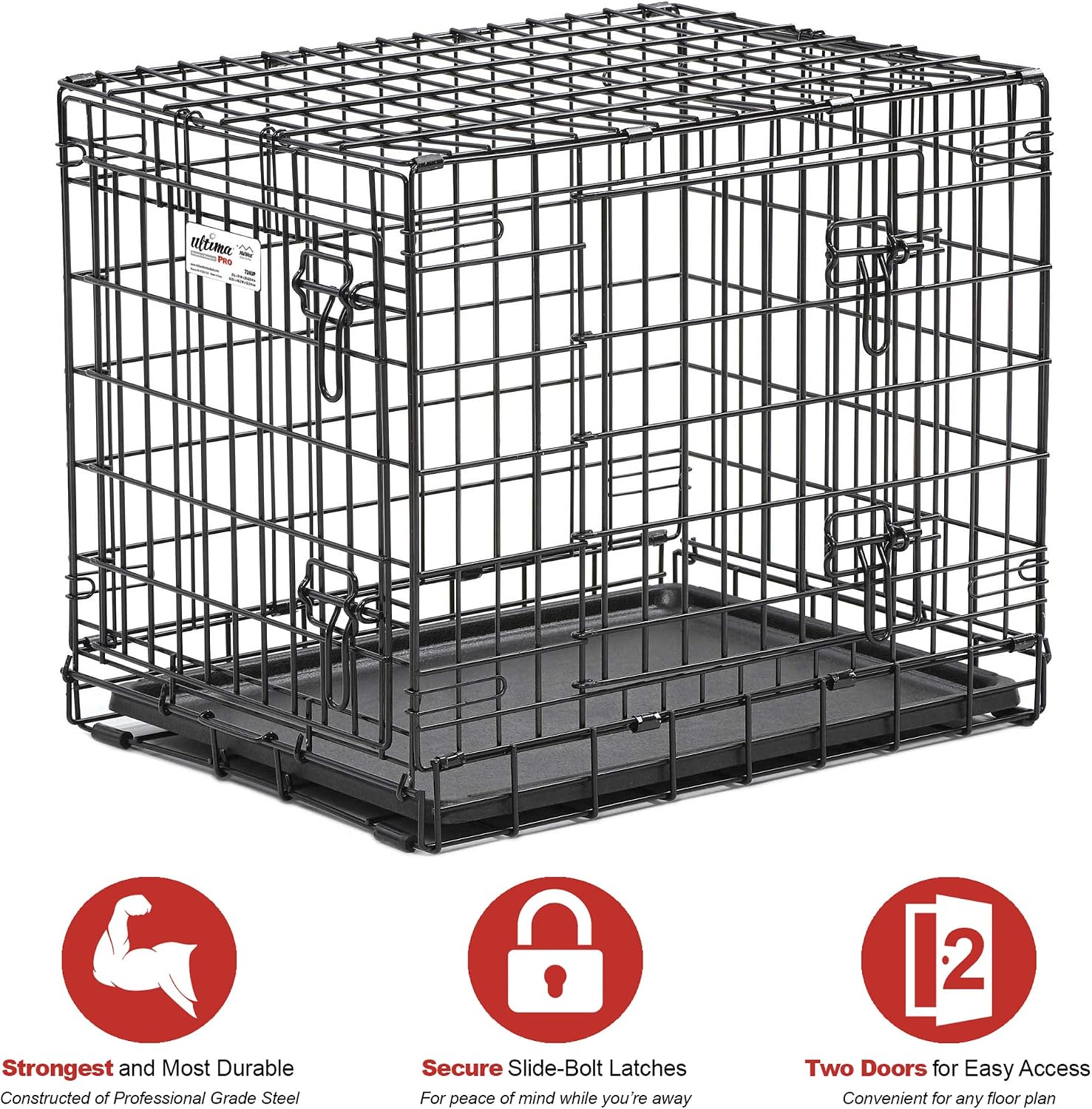 Detalle 2 de MidWest Homes for Pets Ultima Pro, gabbia per cani robusta da 61 cm in acciaio