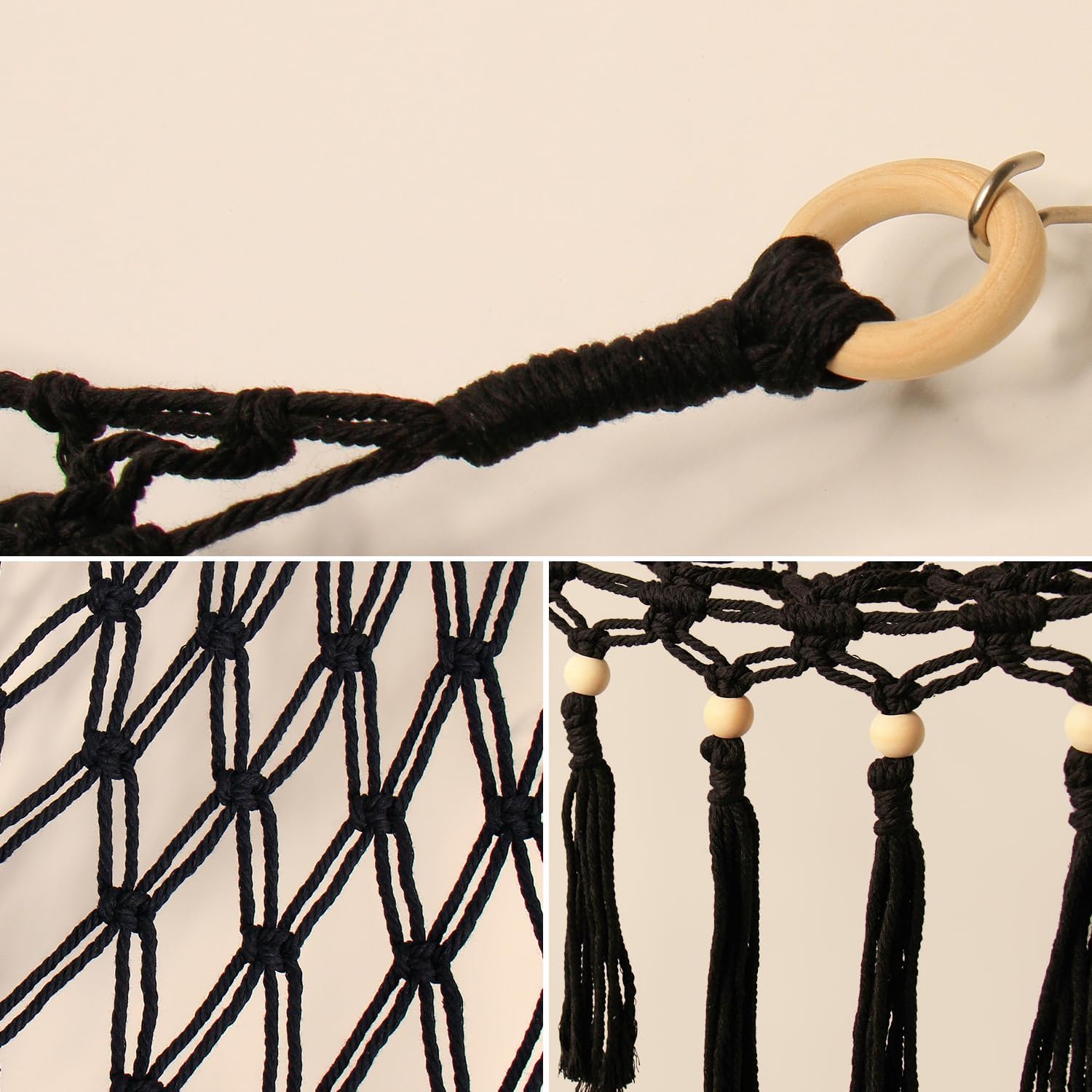 Detalle 2 de Stuffed Animal Toy Storage Hammock with LED Light – Macrame Jumbo Corner Organizer
