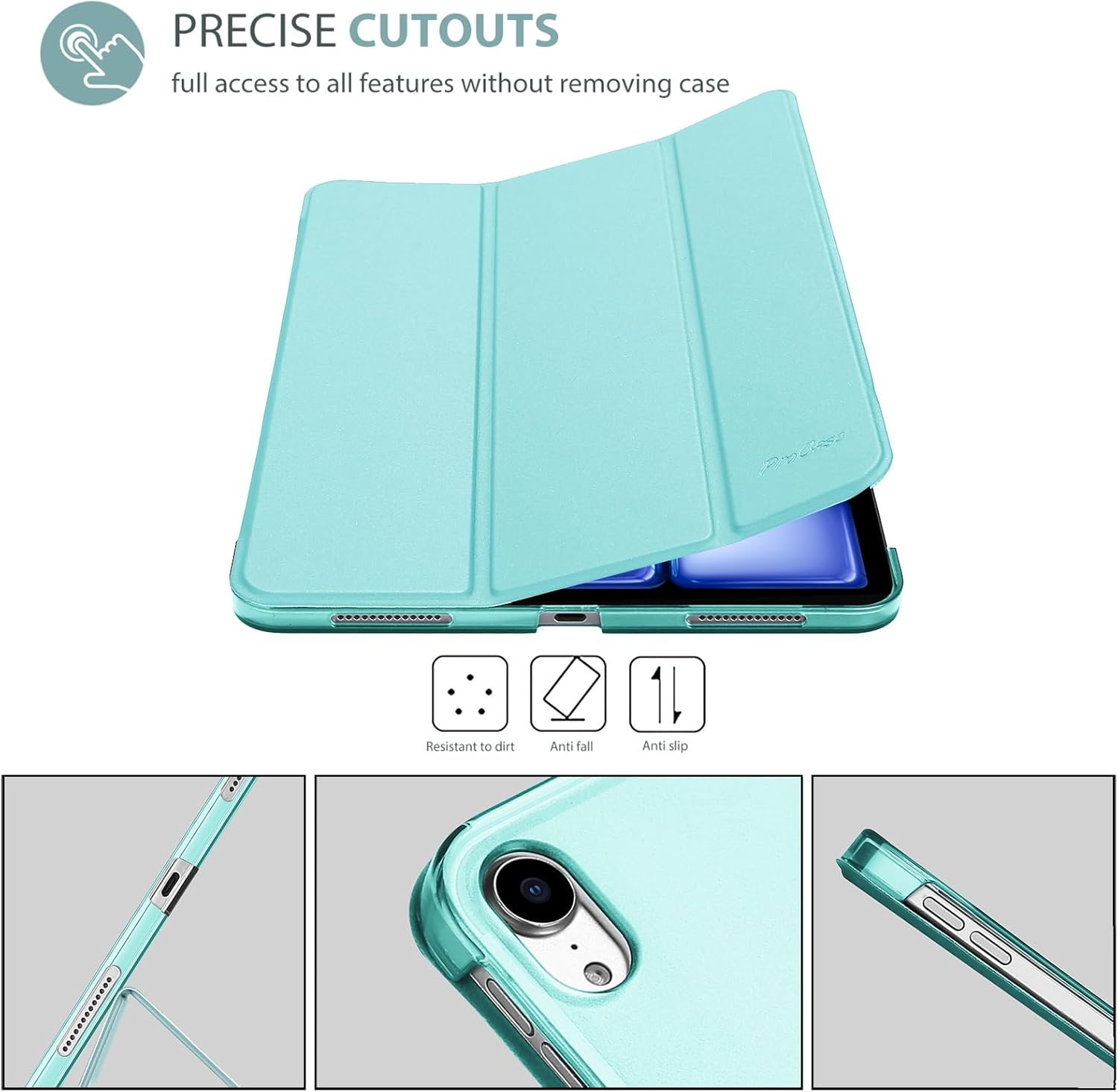 Thumbnail 5 de ProCase Hülle für iPad Air 11 Zoll M4/M3/M2 Aqua – kompatibel mit Apple Pencil, Sleep/Wake & Magnetverschluss