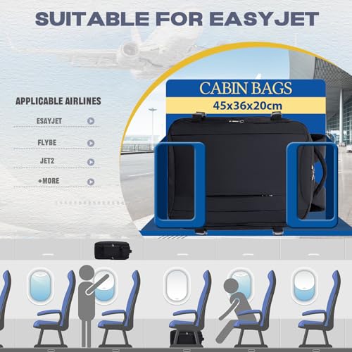Detalle 2 de Mochila de viaje VMIKIV 40x30x20/40x20x25: cabina para Ryanair, Vueling y otras aerolíneas con compartimentos y bolsillo antirrobo