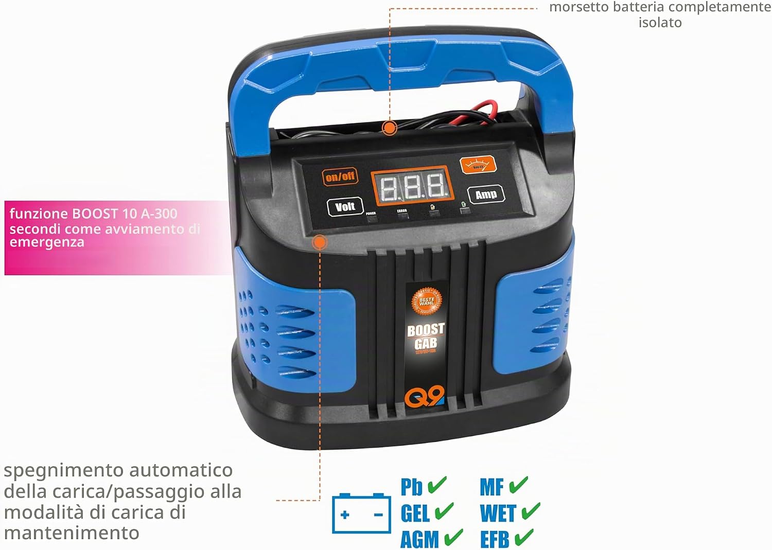 Detalle 2 de GUEDE GAB 12V/6V-10A Boost 85142 – Caricabatterie auto automatico con monitoraggio batteria