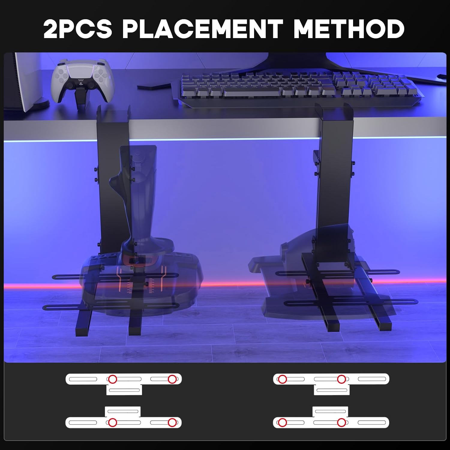 Detalle 1 de DIWANGUS Joystick Desk Mount for T.16000M FCS
