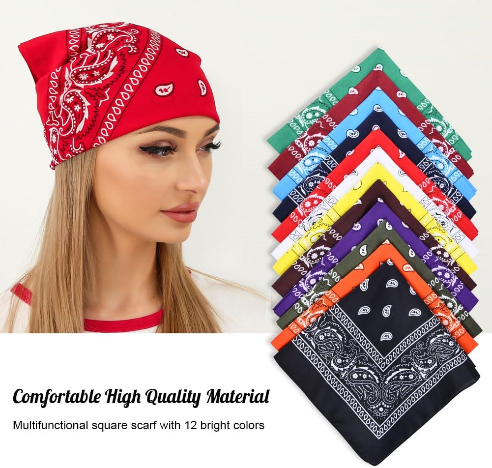 Detalle 2 de AOMIG C2BE-PeiSiLi-FBA vierkante bandana, 55 x 55 cm met paisleypatroon