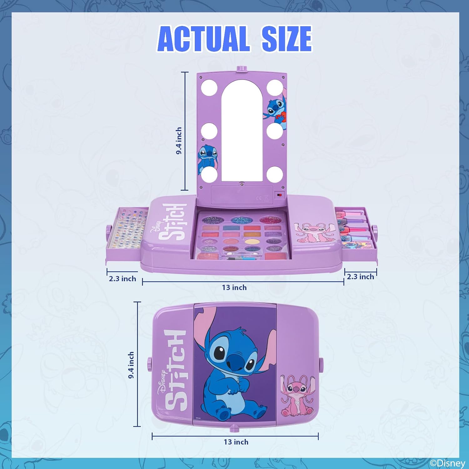 Detalle 2 de Townley Girl Stitch – zestaw kosmetyczny z podświetlanym lusterkiem i lakierami