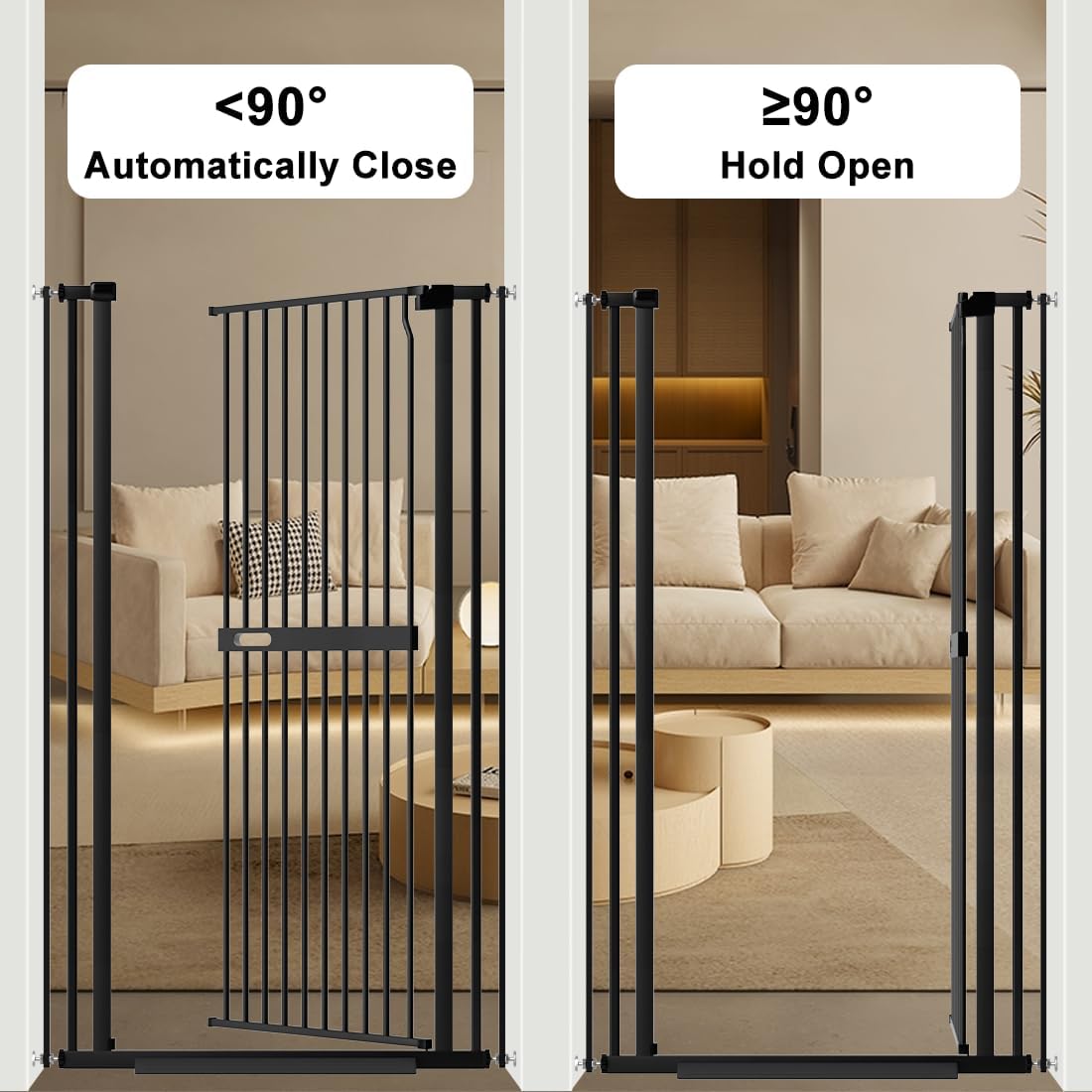 Detalle de Xifamniy 61.02" Extra Tall Cat Gate Wide Pressure Mounted with Auto-Close