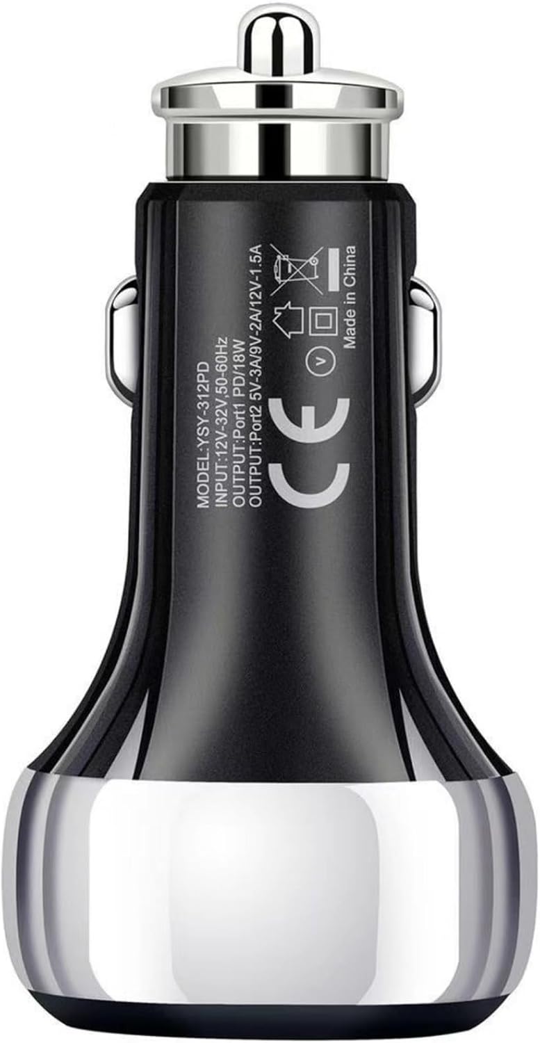 Thumbnail 2 de NAERSI USB-C Car Charger Adapter Fast Charge 36W (Dual Port, All-Metal, Compact) – Black