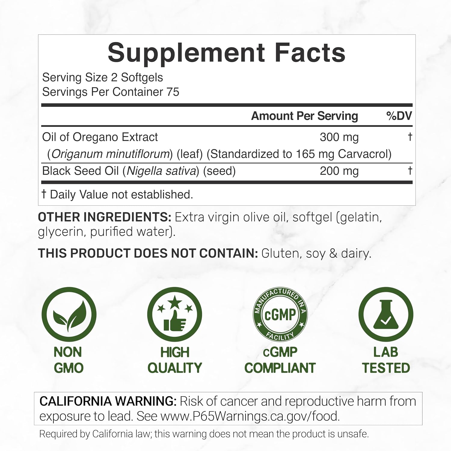 Detalle de DEAL SUPPLEMENT Oregano Oil Softgels, 150 Count