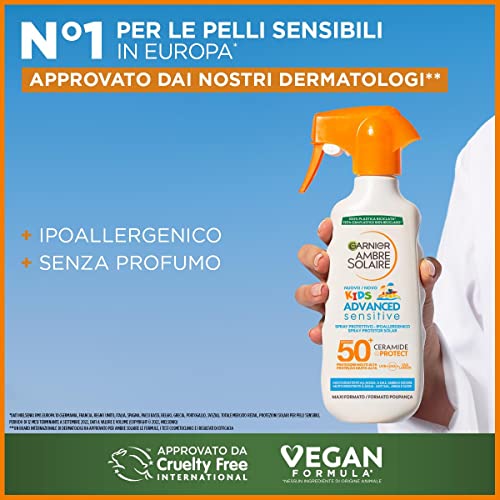 Detalle de Garnier Ambre Solaire Advanced Sensitive Kids Spray Solare Protettivo SPF 50+