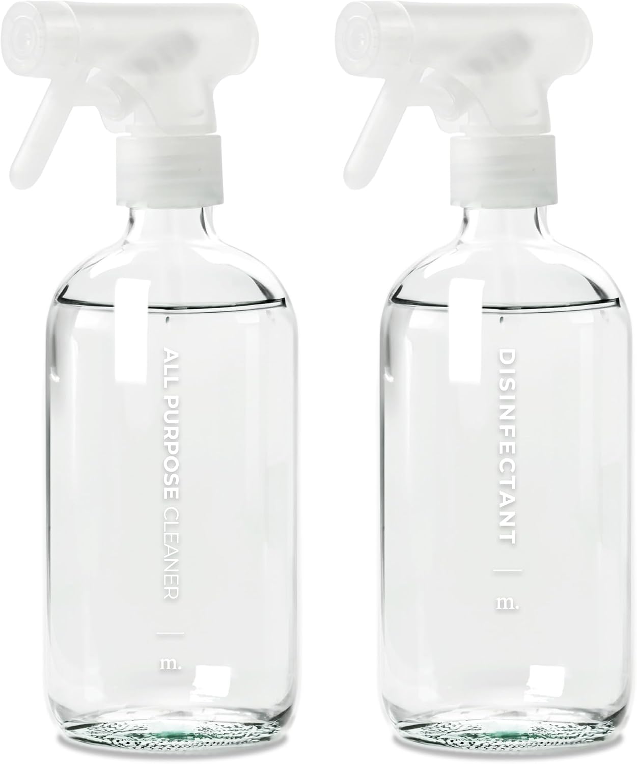 Detalle de MaisoNovo Glas-Sprühflasche 500 ml im 2er-Set – Klar, inkl. 16 Etiketten