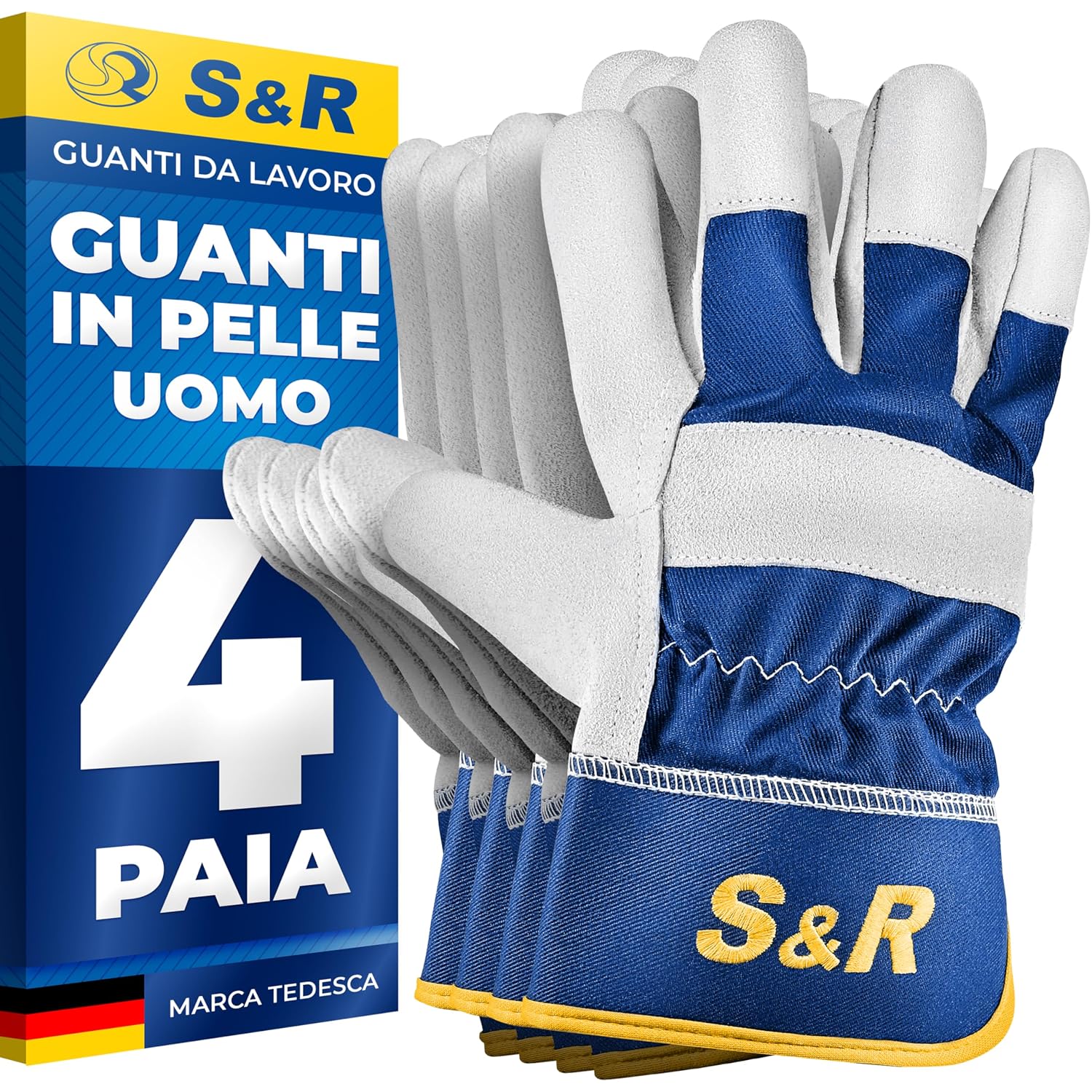 Thumbnail 6 de S&R Guanti da Lavoro Resistenti in Pelle e Neoprene, Taglia XL 10