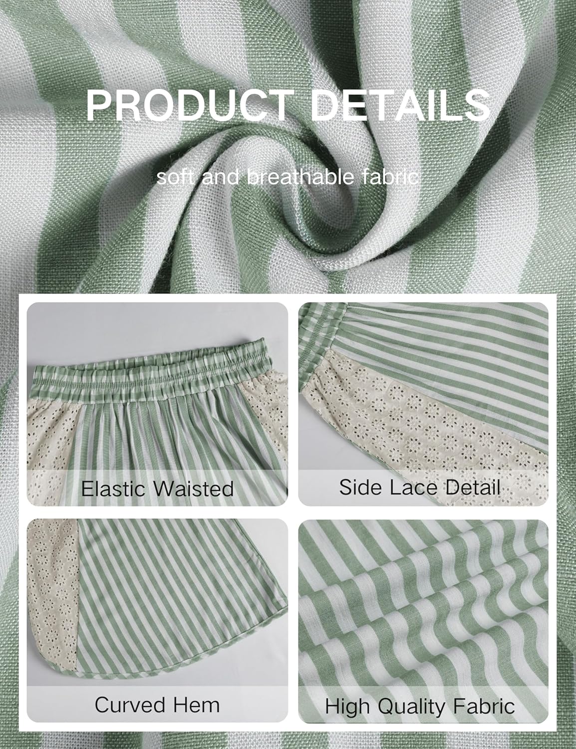 Thumbnail 4 de Athlisan Womens Summer Casual Loose Striped Wide Leg Lounge Pants