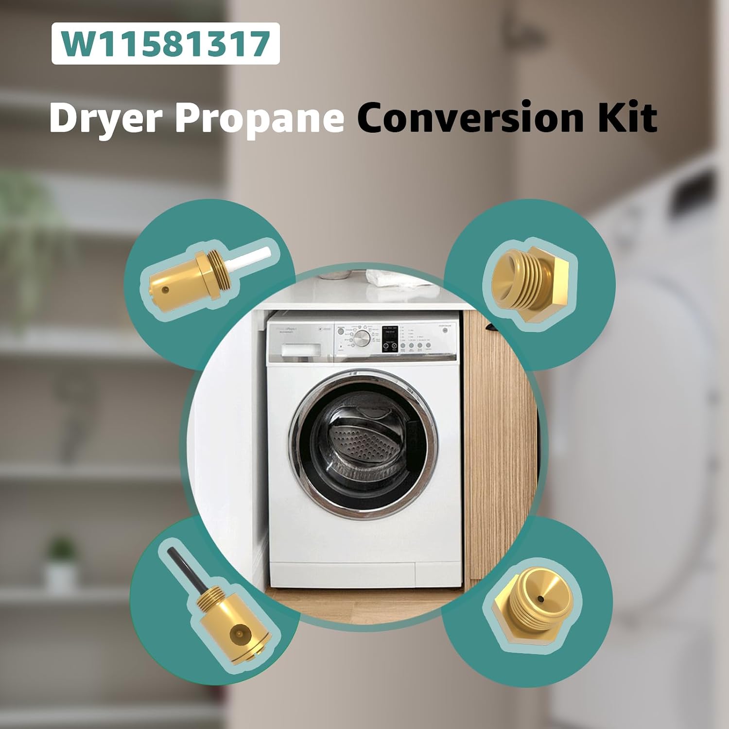 Detalle de Aomitop W11581317 Dryer Propane Conversion Kit for Whirlpool 27-Inch Dryers