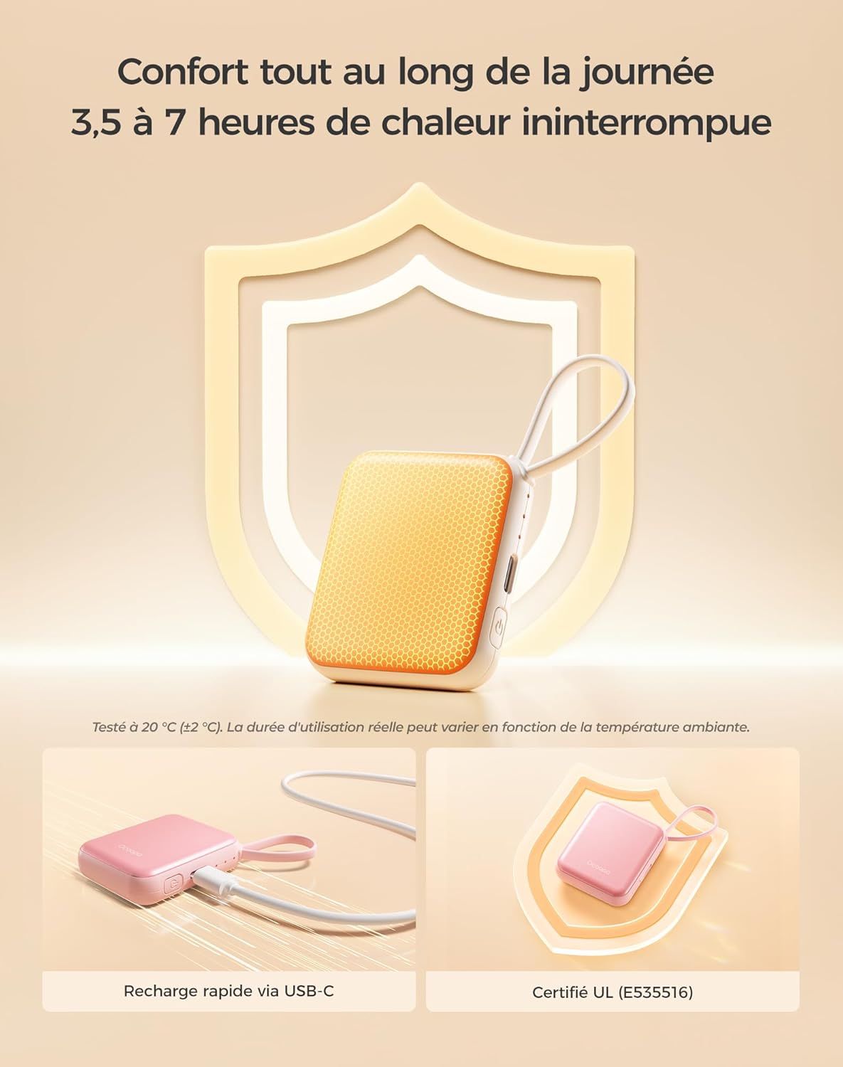Thumbnail 4 de Chauffe-mains OCOOPA UT5 Nano Duo — Lot rechargeable avec 3 niveaux de chaleur