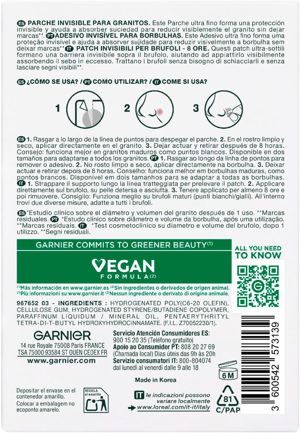 Detalle 2 de Garnier PureActive Pimple Patch cerotti idrocolloidali 110 patch