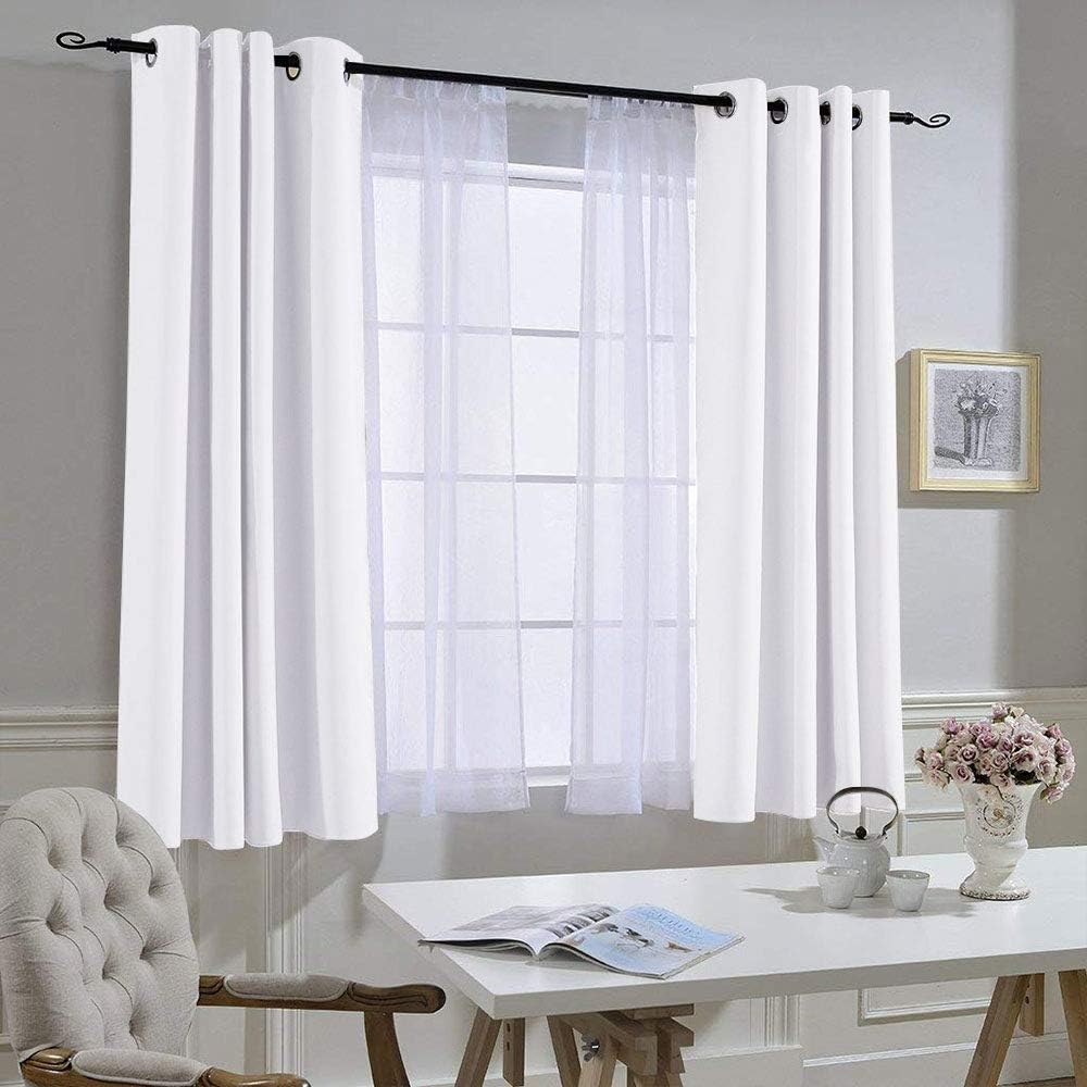 Thumbnail 6 de NICETOWN 2-Panel Pure White Blackout Curtain Panels, 52 x 54 Inches