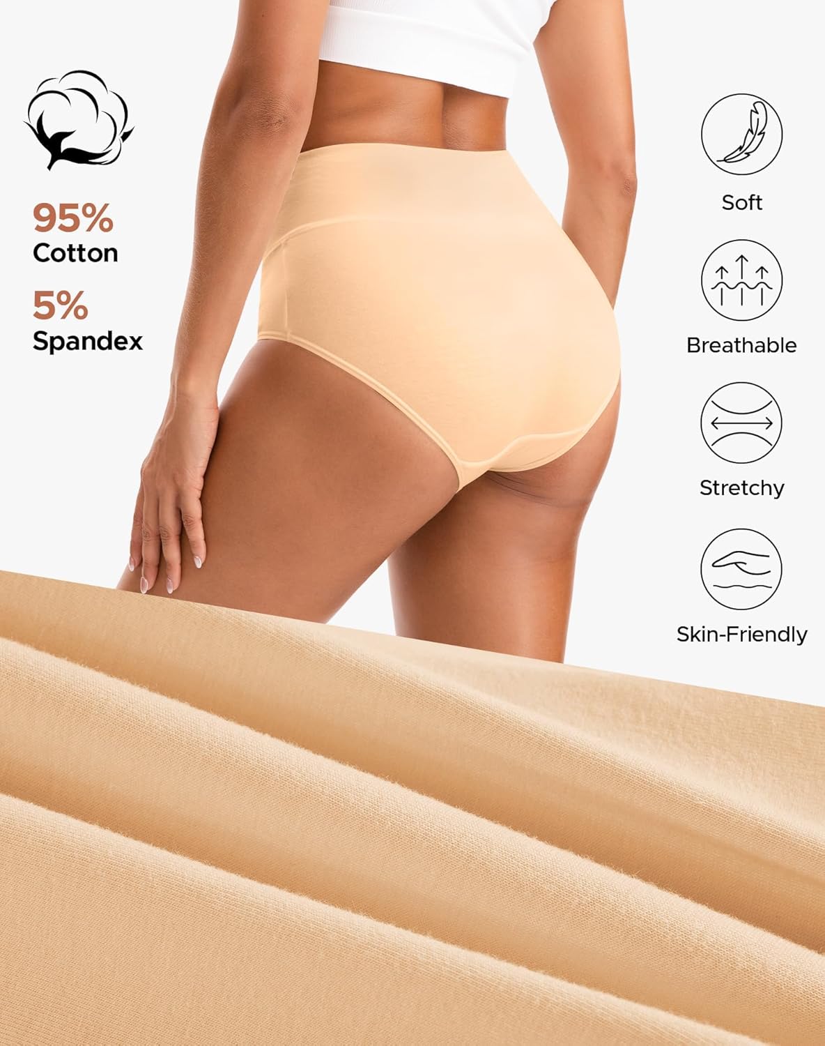 Thumbnail 4 de INNERSY Women's High-Waisted Cotton Panties 5-pack 🩲
