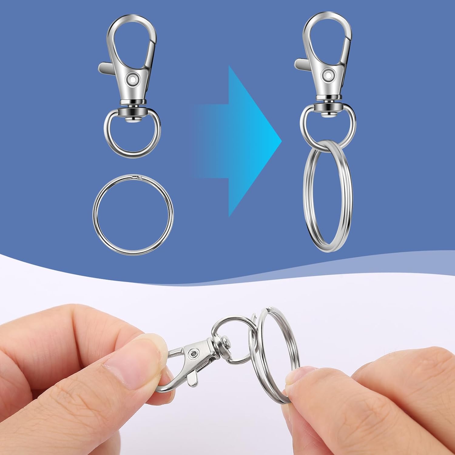 Detalle 2 de HnoaTovy Keychain Clips, 25 Sets