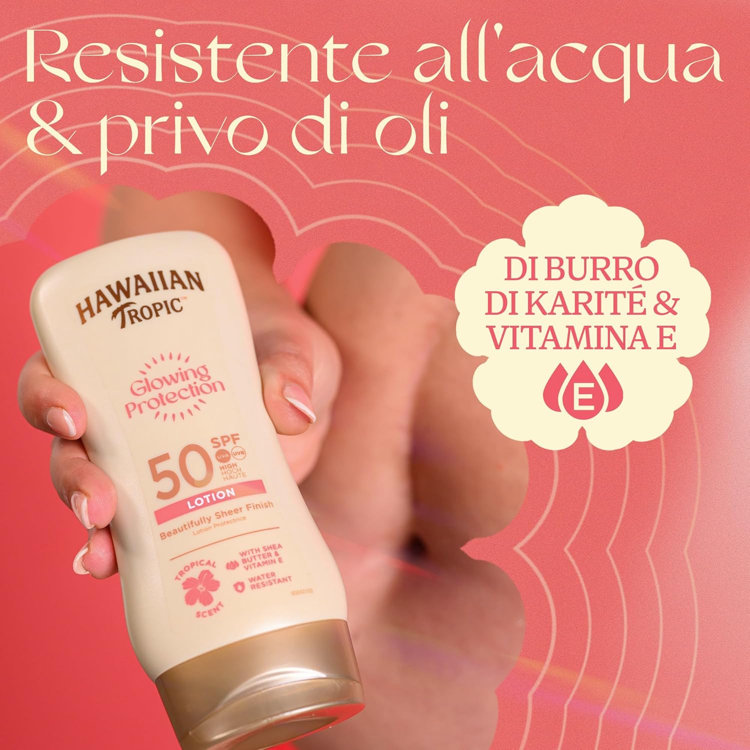 Detalle 2 de Lozione Solare Protettiva Illuminante SPF 50 di Hawaiian Tropic – 180 ml
