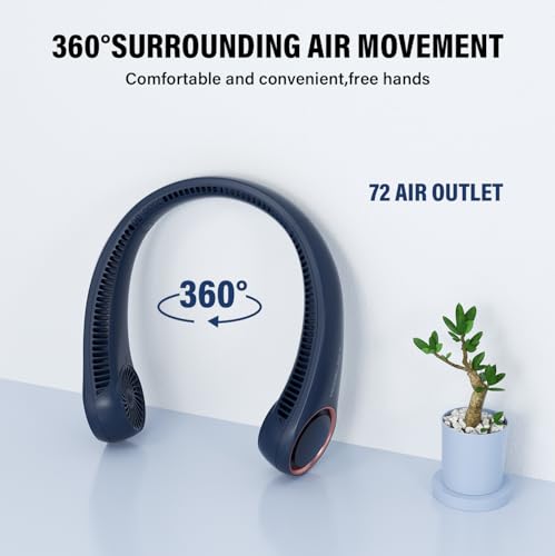 Thumbnail 1 de Morelax Neck Fan, Portable Bladeless 360° Airflow – Blue