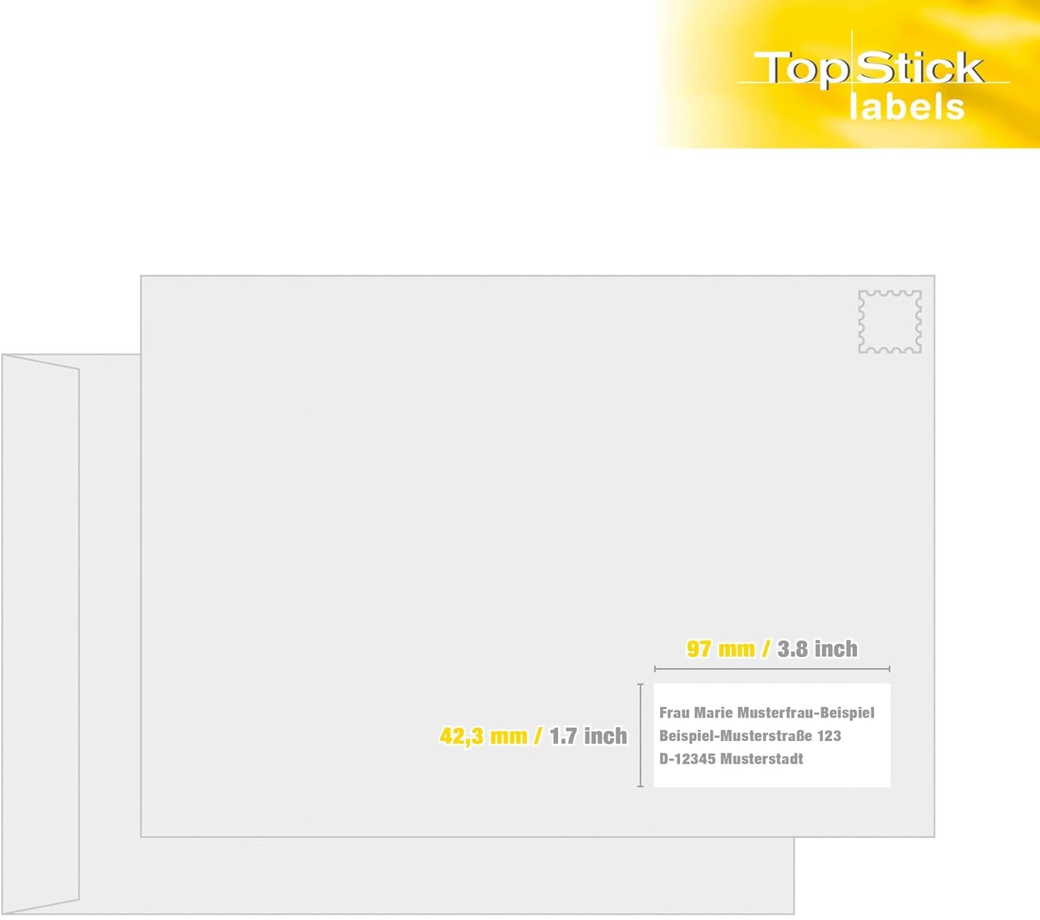 Detalle de TopStick Etichette Multiuso Autoadesive 1200 Etichette A4 96,5 x 42,3 mm – Universali, Bianchi, Per Stampanti Laser e Inkjet