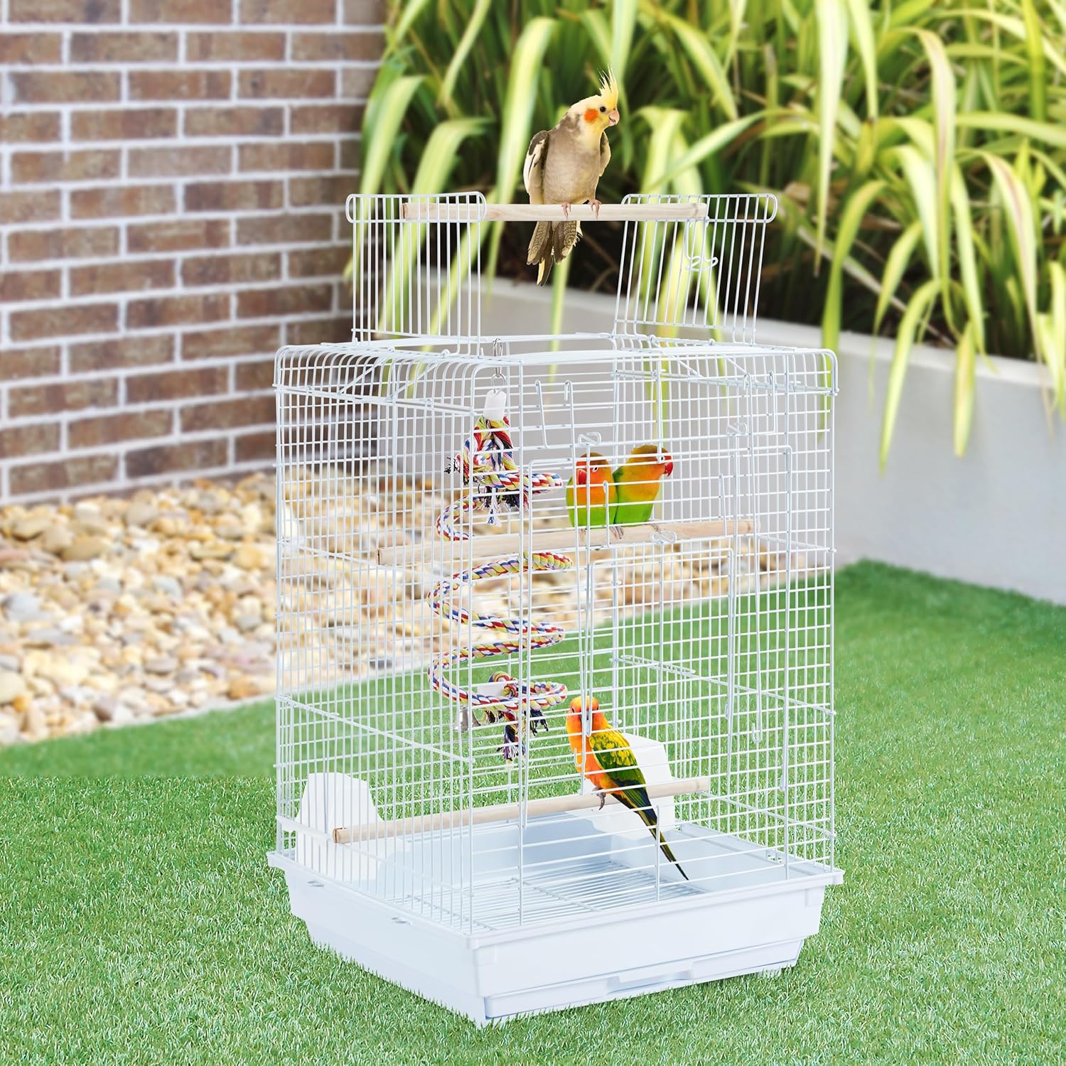 Detalle 2 de Yaheetech Gabbia per uccelli 40 x 40 x 58 cm 🐦