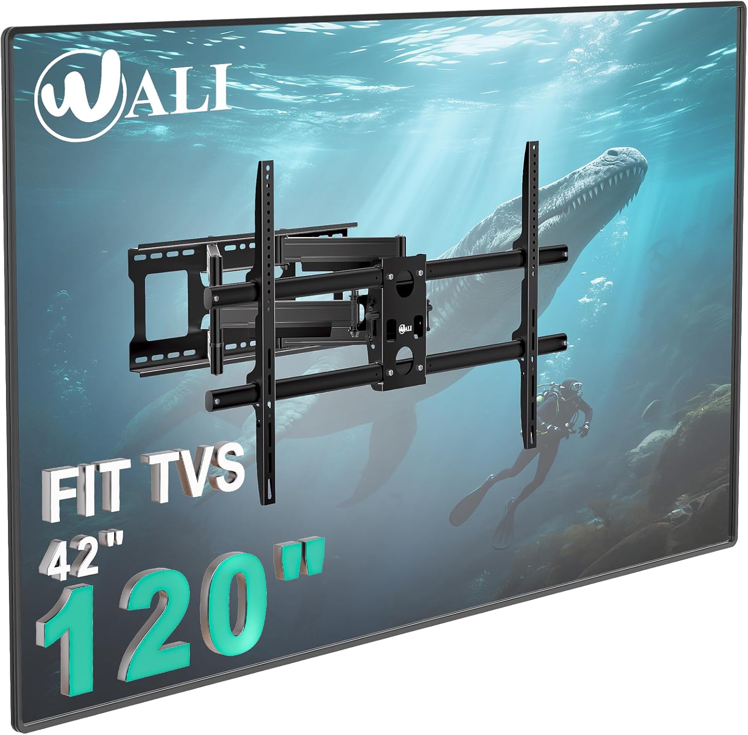 Thumbnail 6 de WALI Full Motion TV Wall Mount for 32–70 Inch TVs: Dual Arm, Swivel, Tilt & Extension
