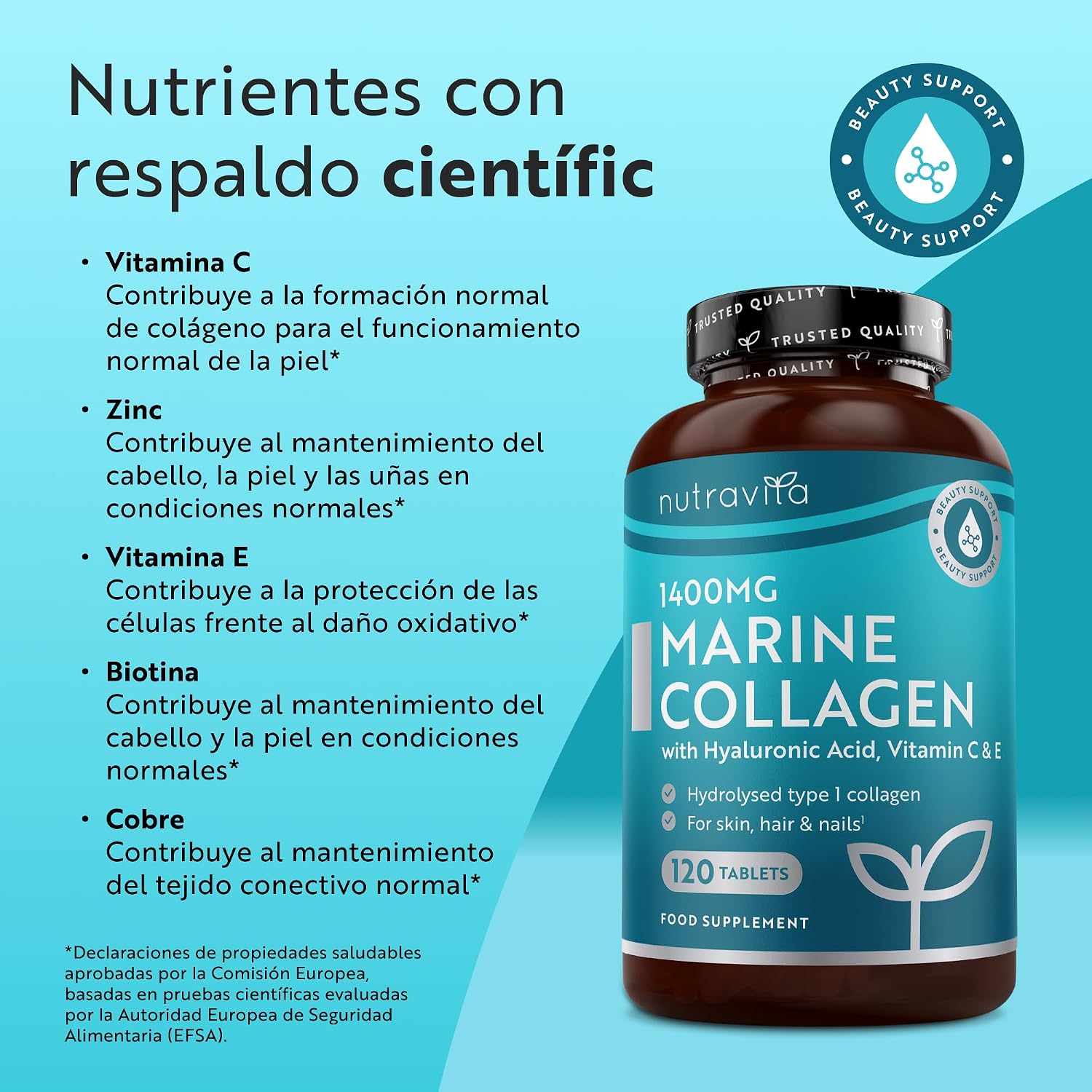 Detalle 2 de Nutravita Colágeno Marino 1400mg 120 comprimidos