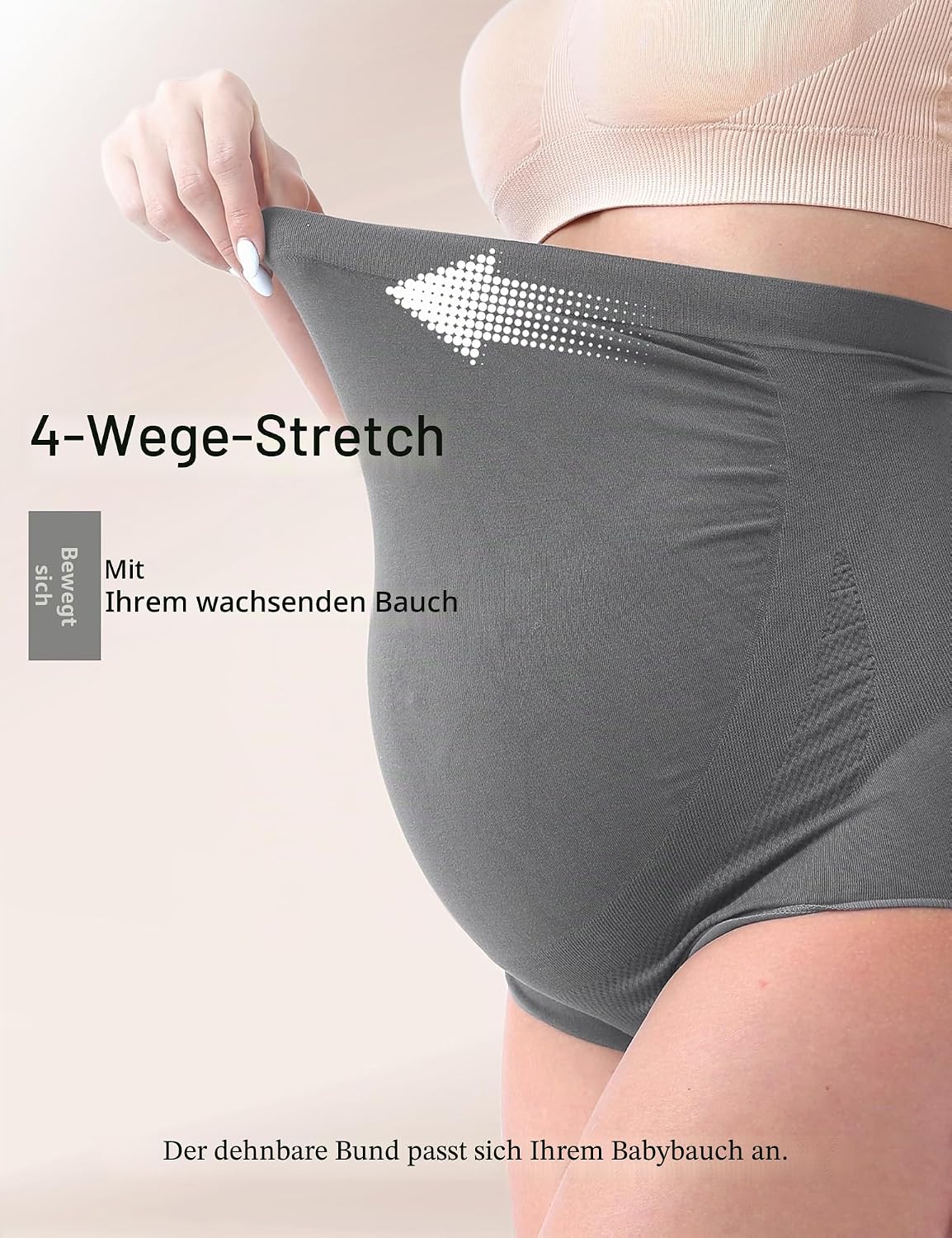 Detalle de SUNNYBUY Damen Umstandsmode Hohe Taille nahtlos – weiche Hipster-Unterwäsche für Schwangerschaft & Stillzeit