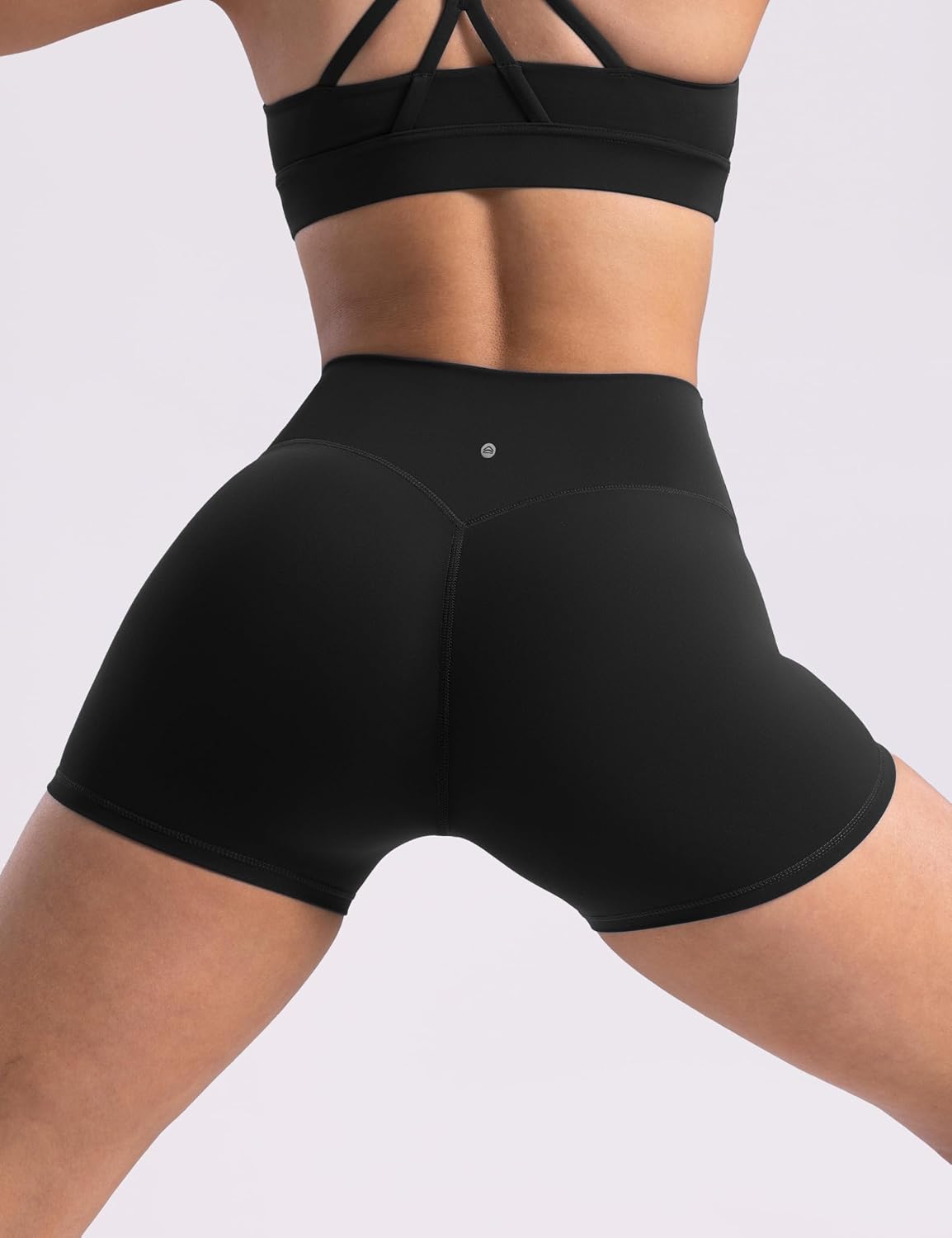 Detalle de ENERBLOOM Women’s Biker Shorts (2.5”, 4”, or 6”) High Waisted No Front Seam Workout Shorts