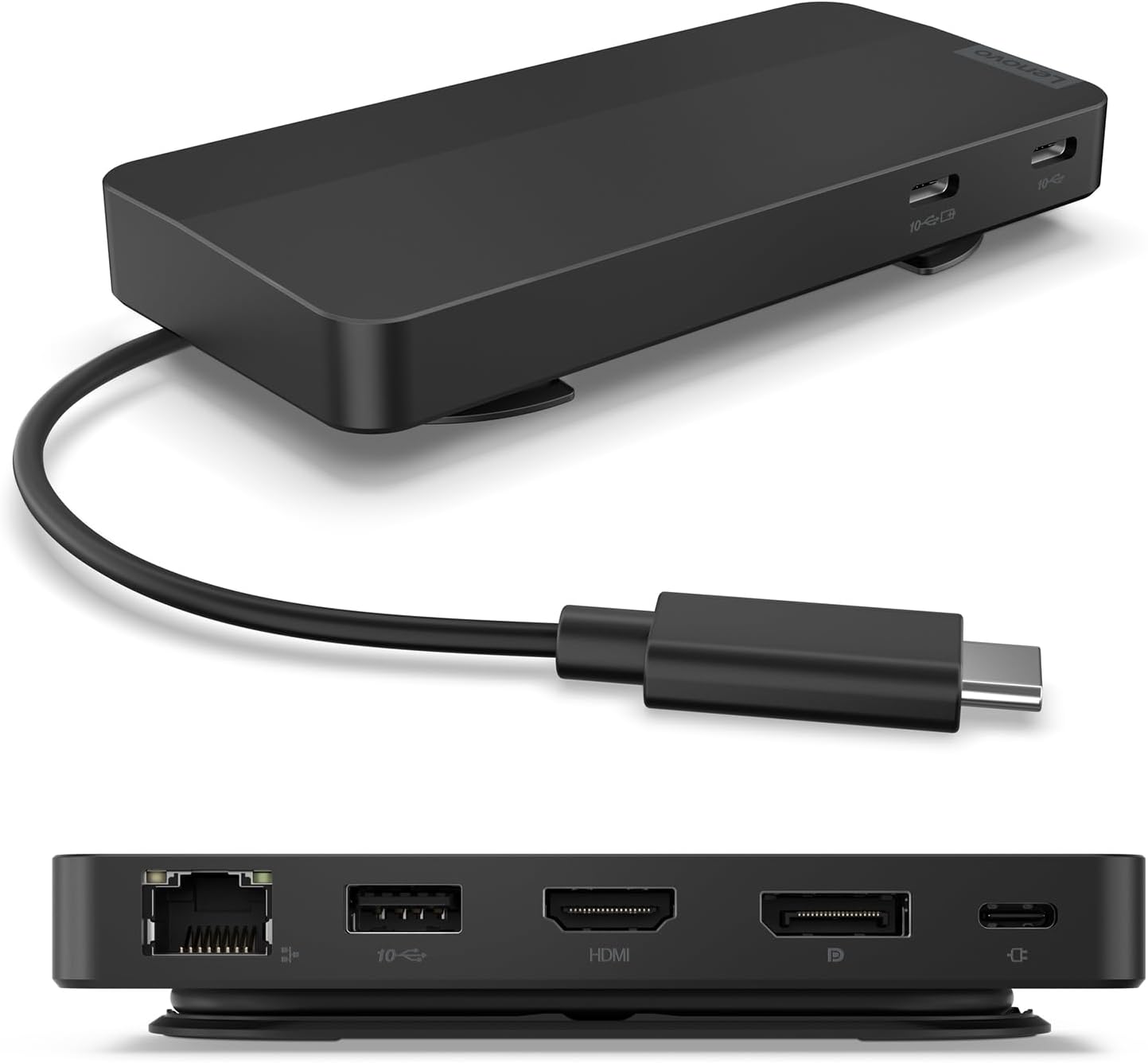 Imagen de Lenovo USB-C Dual Display Travel Dock - 7 Ports, Integrated Cable, 4K Dual Display Capable en OfertitasTOP