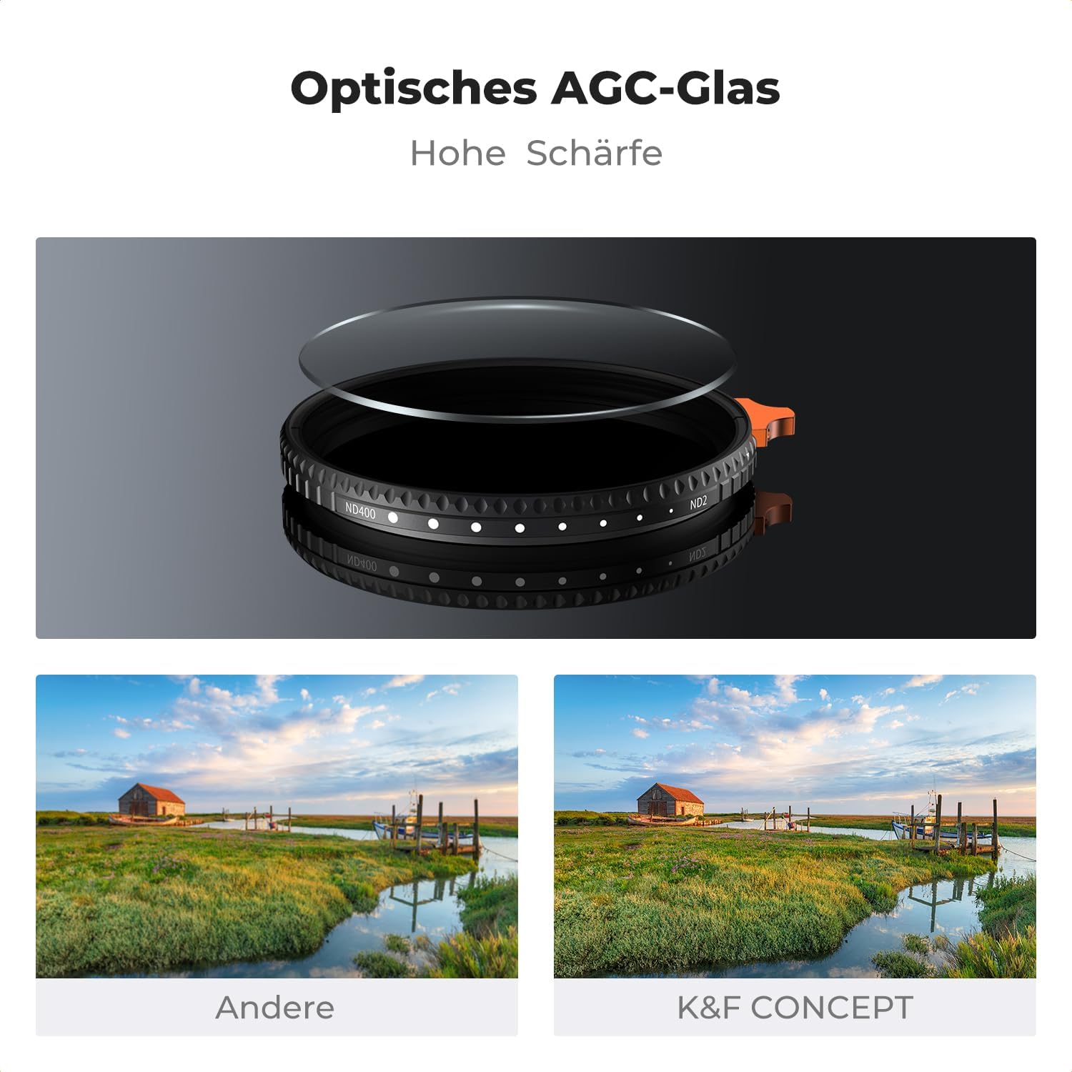 Thumbnail 3 de K&F CONCEPT Ultra-niedrige Reflexion ND2-400 82 mm