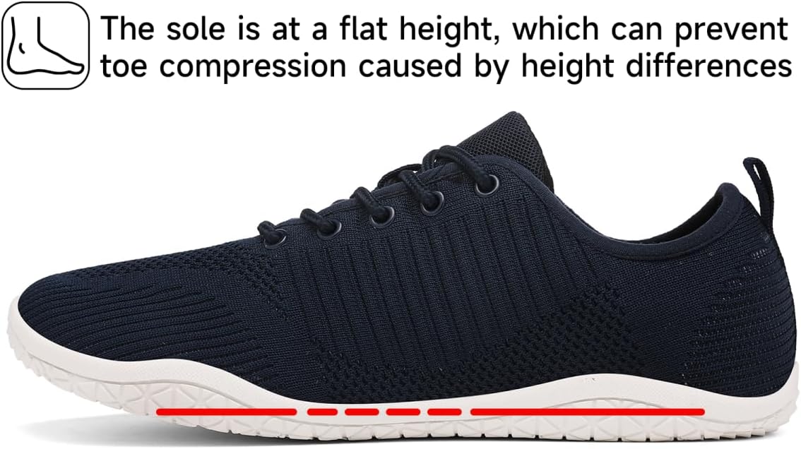 Detalle de Geweo Barfuß Schuhe Damen & Herren – Breite Zehenbox, Zero-Drop, rutschfest, atmungsaktiv