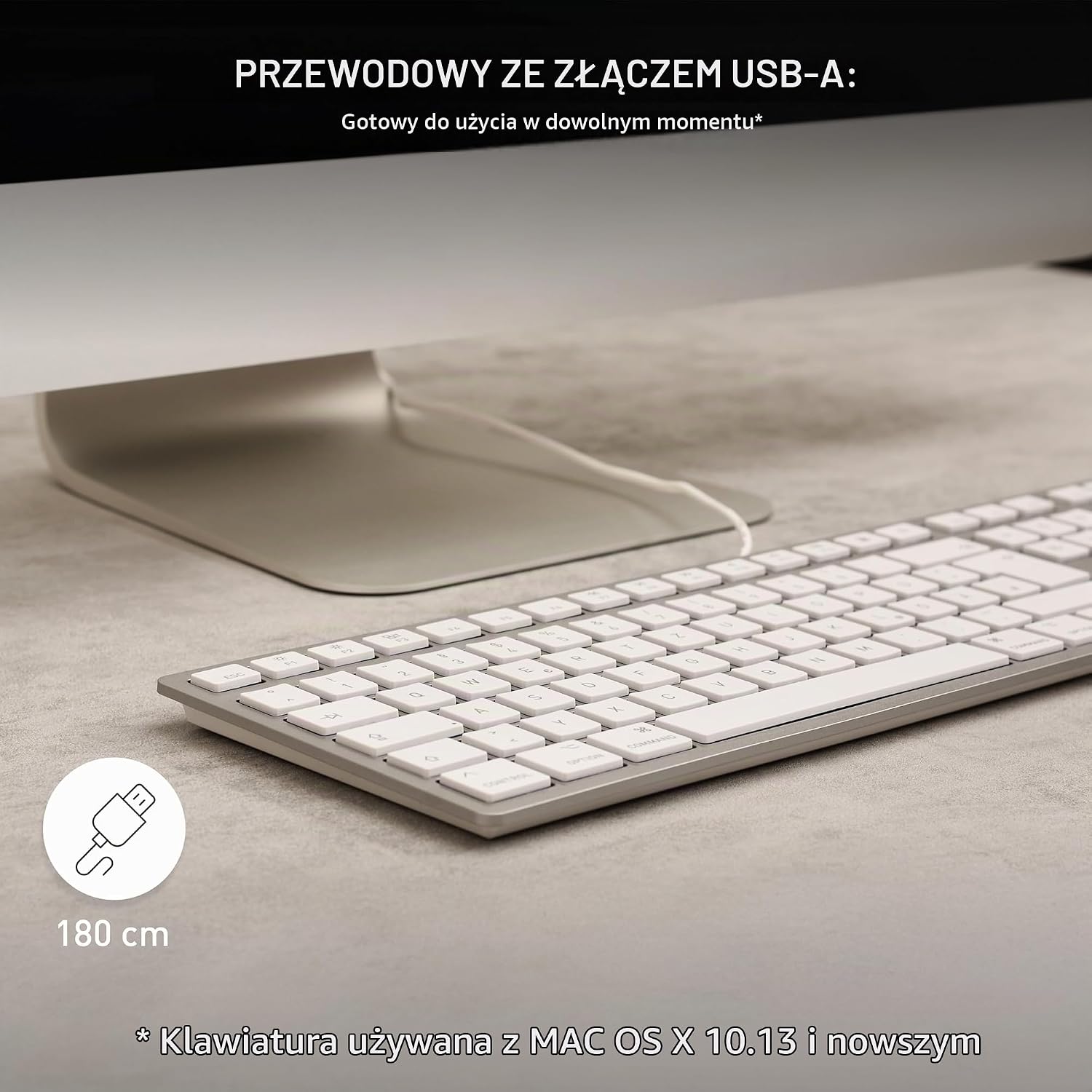 Detalle de CHERRY KC 6000 Slim for Mac (JK-1610DE-1) – srebrna klawiatura USB-A