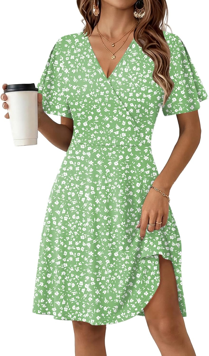 Thumbnail 1 de Zeagoo Women's Summer Wrap V-Neck Floral Dress with Pockets