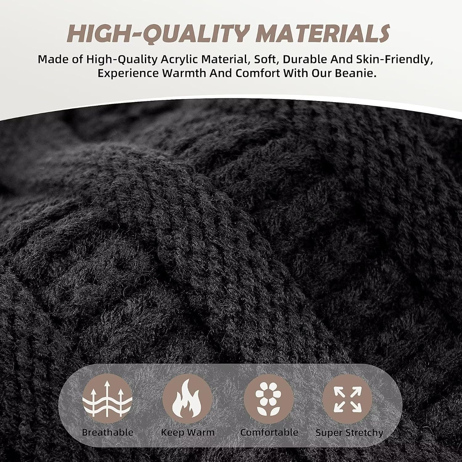 Detalle de Satin Lined Beanie 3-Pack