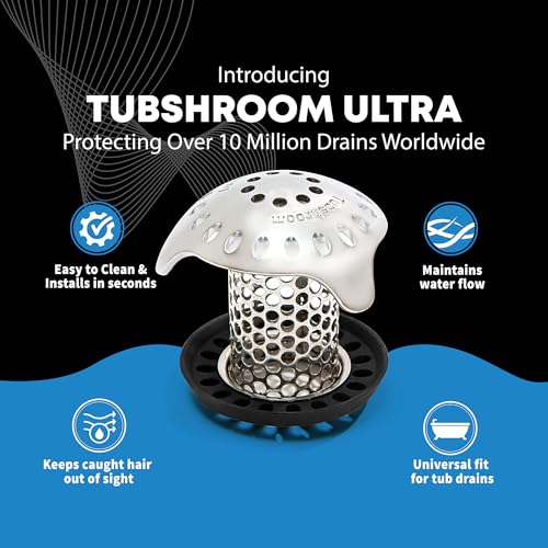 Detalle de TubShroom Ultra Revolutionary Bath Tub Drain Protector Hair Catcher/Strainer/Snare, Stainless Steel – Platinum Bundle
