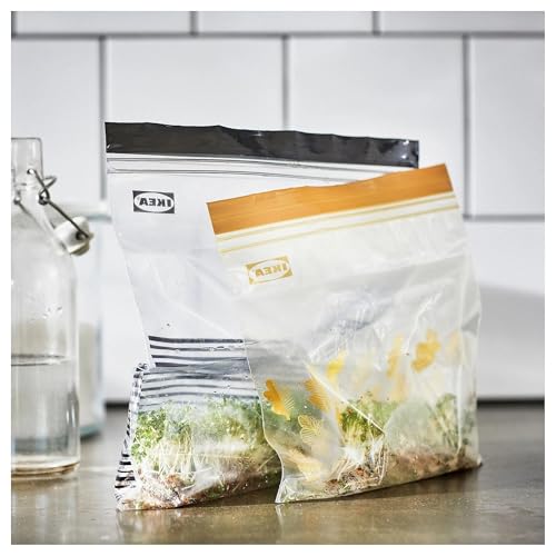 Detalle de Ikea Istad Sacchetti richiudibili: 50 pezzi (25x 1,2 L e 25x 2,5 L) per freezer, colore viola