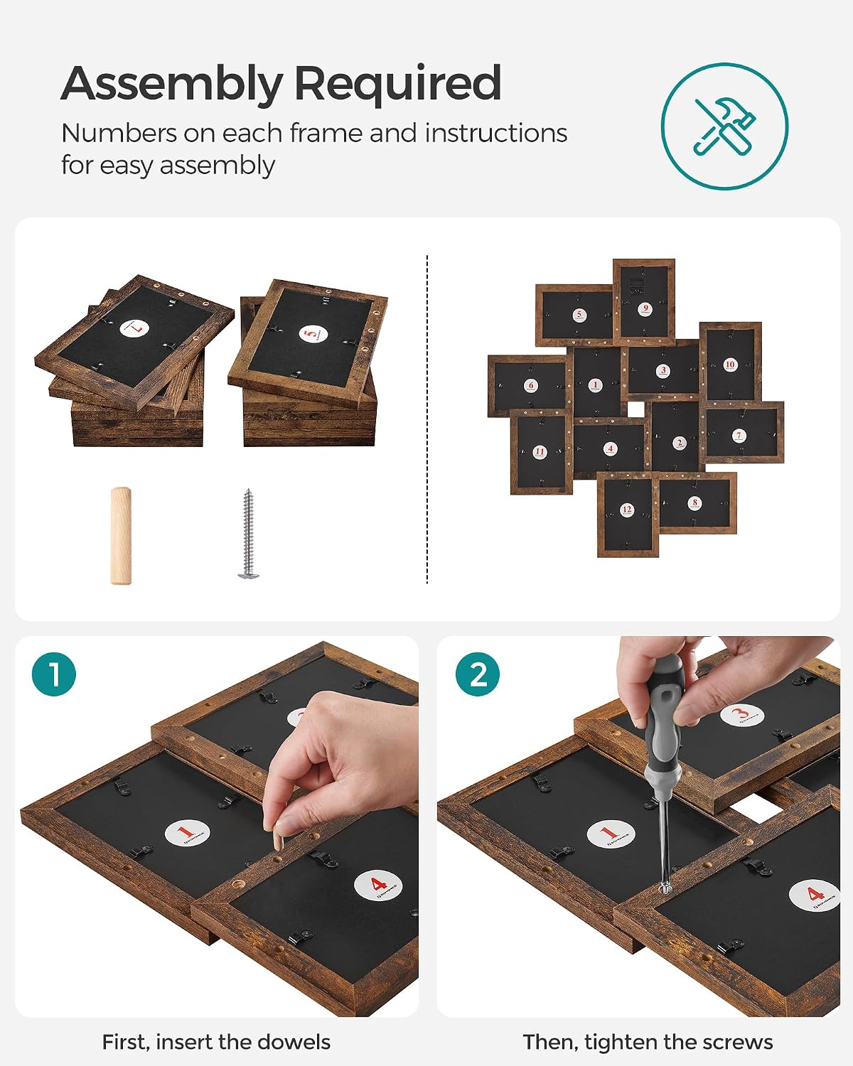 Detalle de SONGMICS Collage Picture Frames, 4x6