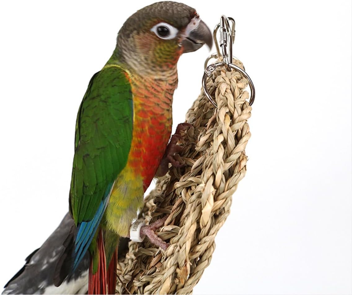 Detalle de ZYYRSS Bird Seagrass Mat 100 x 19cm: Natural Chew Toy and Perch for Parrots and Small Animals
