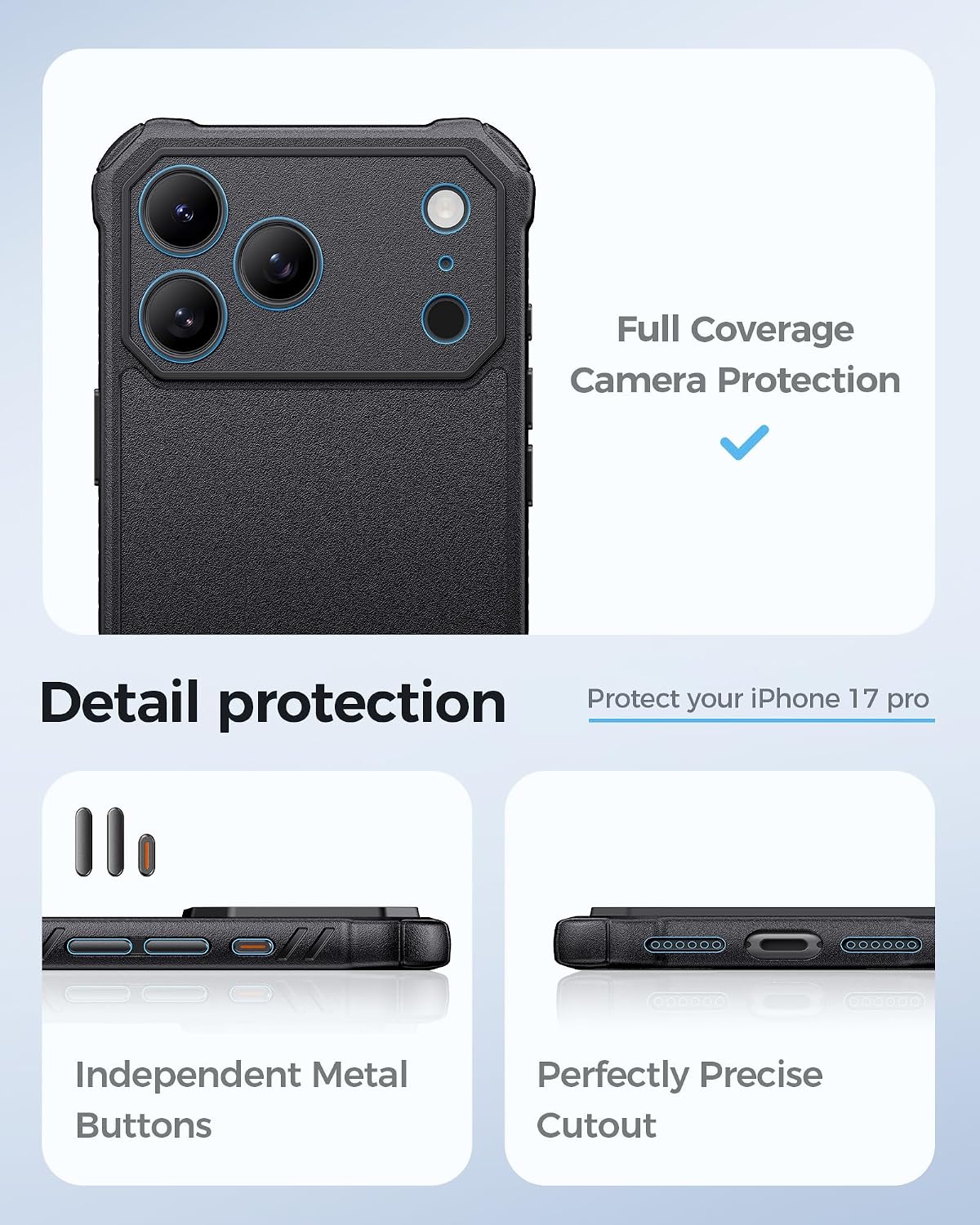 Detalle de ASAFCASE for iPhone 17 Pro Case with Stand (MagSafe Compatible) — Black