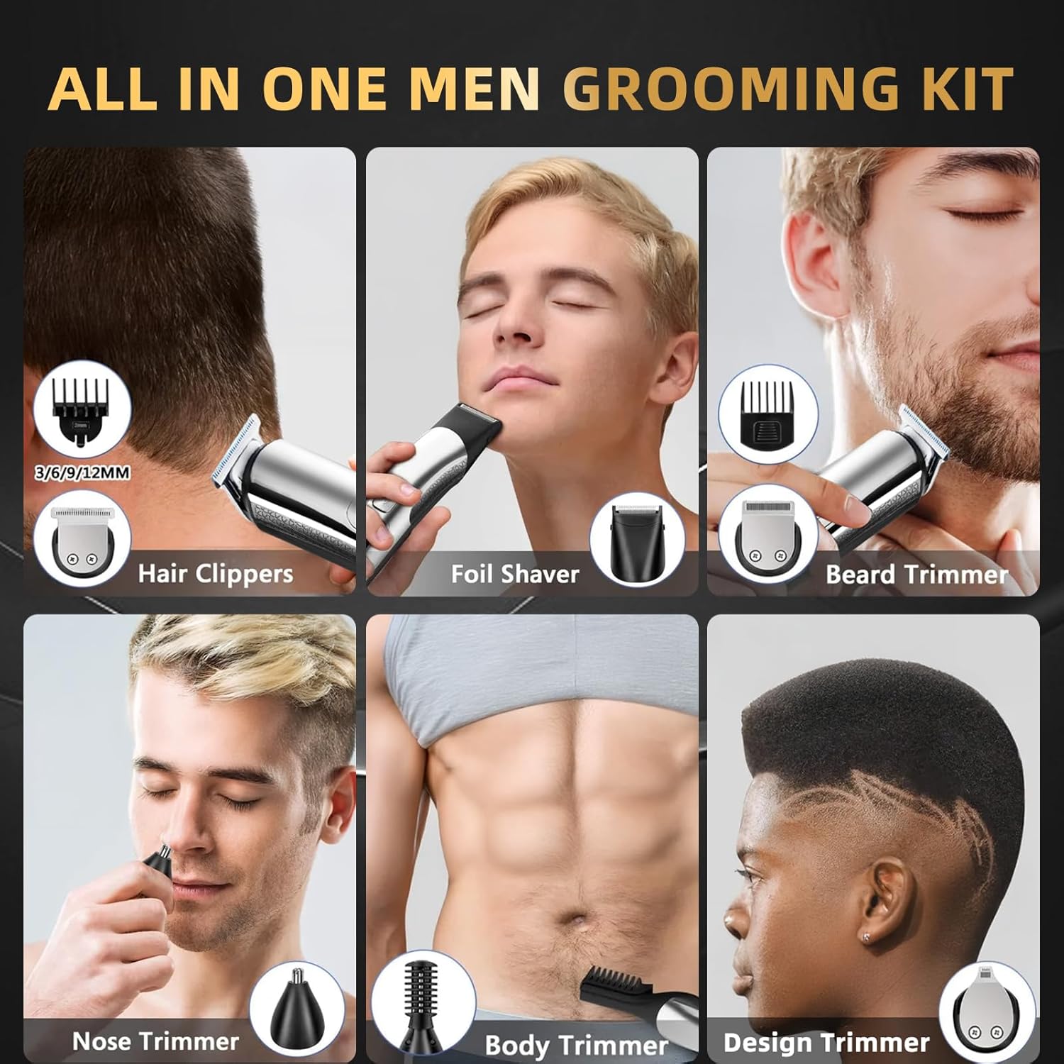 Detalle de Beard Trimmer for Men with 20 Length Settings — Waterproof, All-in-One Grooming Kit