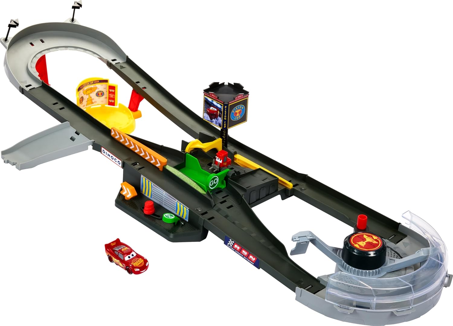 Mattel Disney Pixar Cars Piston Cup Action Speedway Track Set with 1:55 Lightning McQueen Die-Cast (Amazon Exclusive)