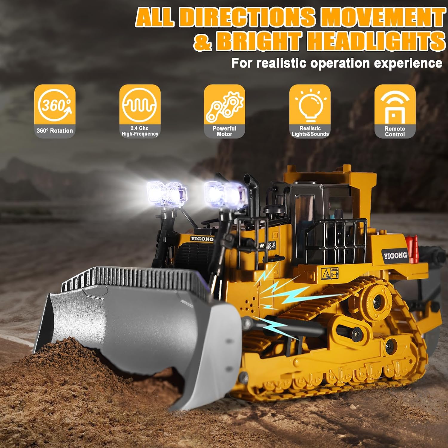Detalle de RC Bulldozer 9-Kanäle 2,4 GHz mit Licht