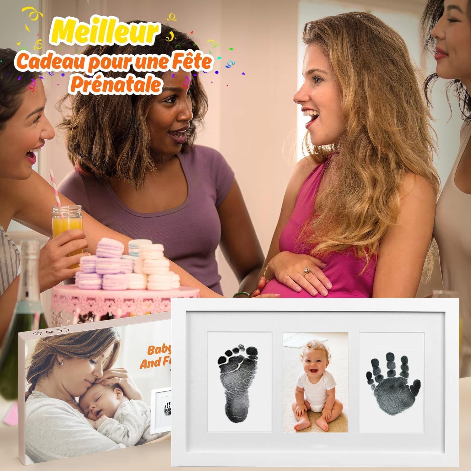 Thumbnail 6 de PewinGo Cadre d’Empreintes Bébé encre Clean Touch — Cadre élégant et tampon sûr pour nouveau-né (Blanc)