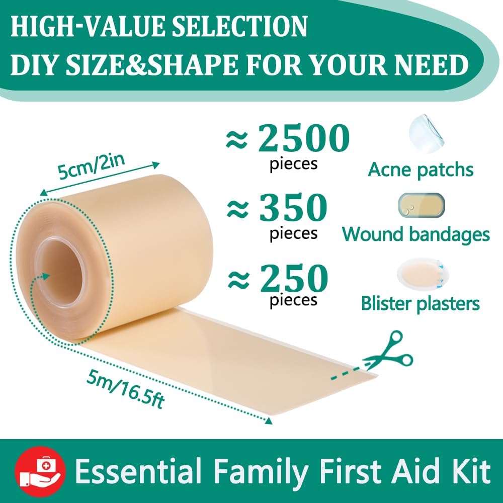 Thumbnail 1 de Hydrokolloid Pflaster Rolle (5 cm x 500 cm) – wasserfest, selbstklebend und zuschneidbar